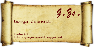 Gonya Zsanett névjegykártya